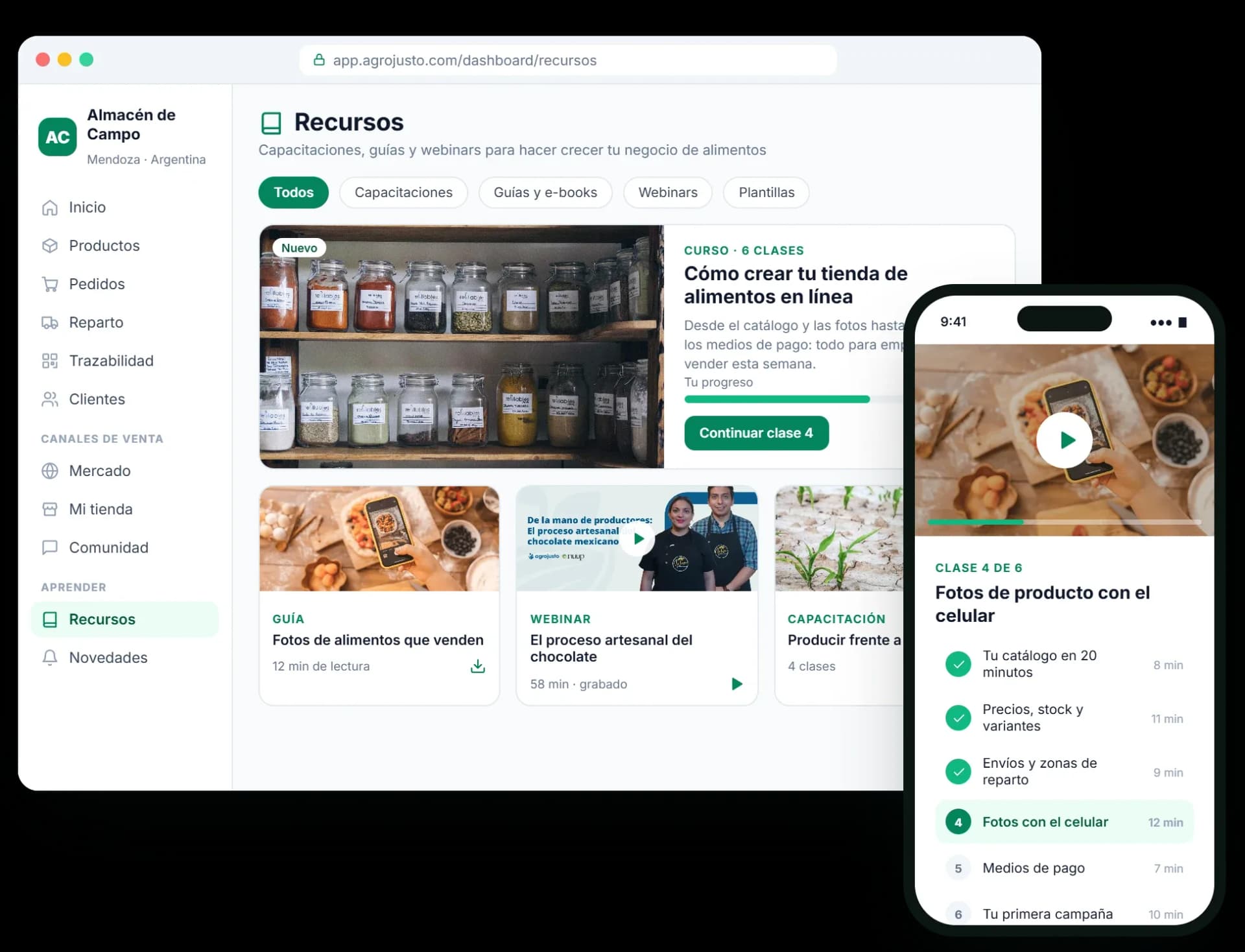 Recursos da Agrojusto: cursos, guias e webinars para negócios de alimentos